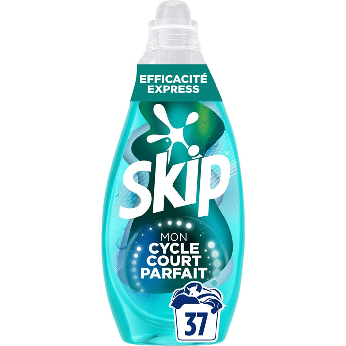 SKIP Cycle Court Lessive liquide efficacité express Moyen Format 37 lavages