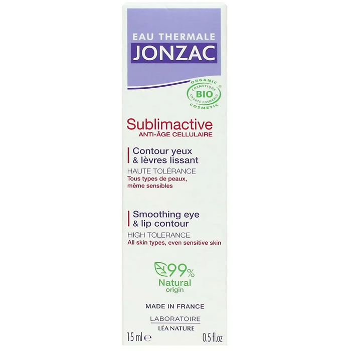 EAU THERMALE JONZAC Sublimactive Contour des yeux et lèvres lissants bio 15 ml