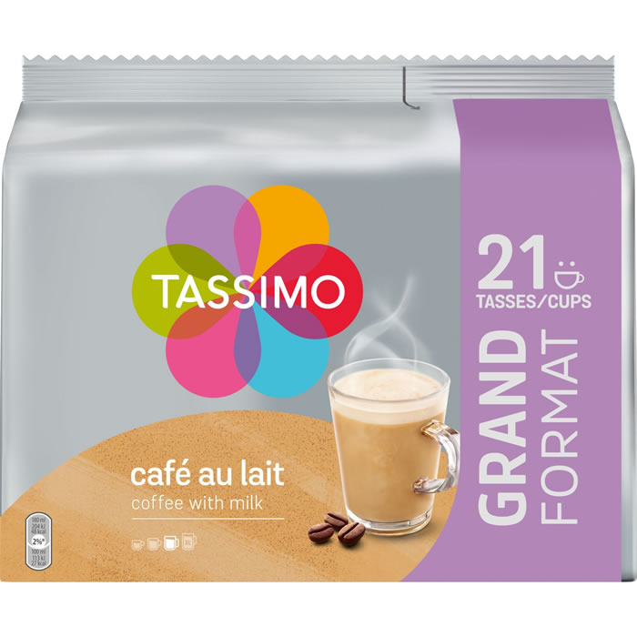 TASSIMO – Dosettes de café au lait (Grand Format, 21 dosettes)