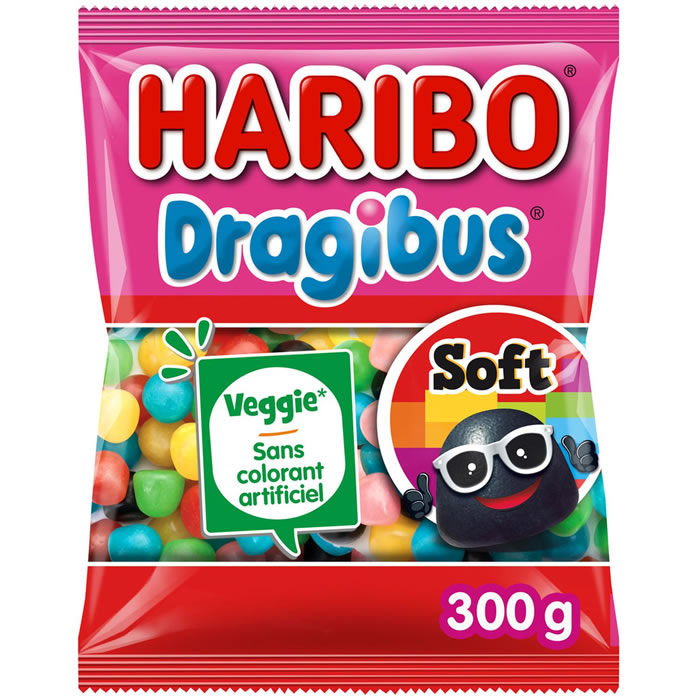 HARIBO Dragibus Soft Bonbons dragéifiés aromatisés 300g