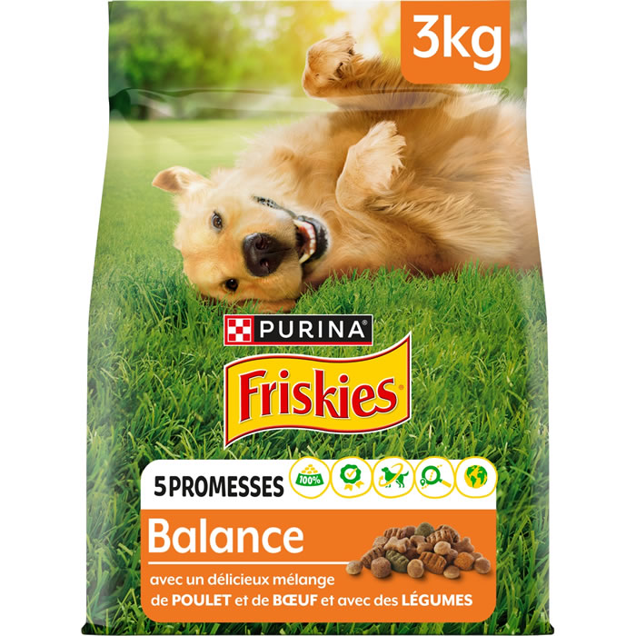 PURINA FRISKIES Croquettes pour chien adulte au poulet et légumes