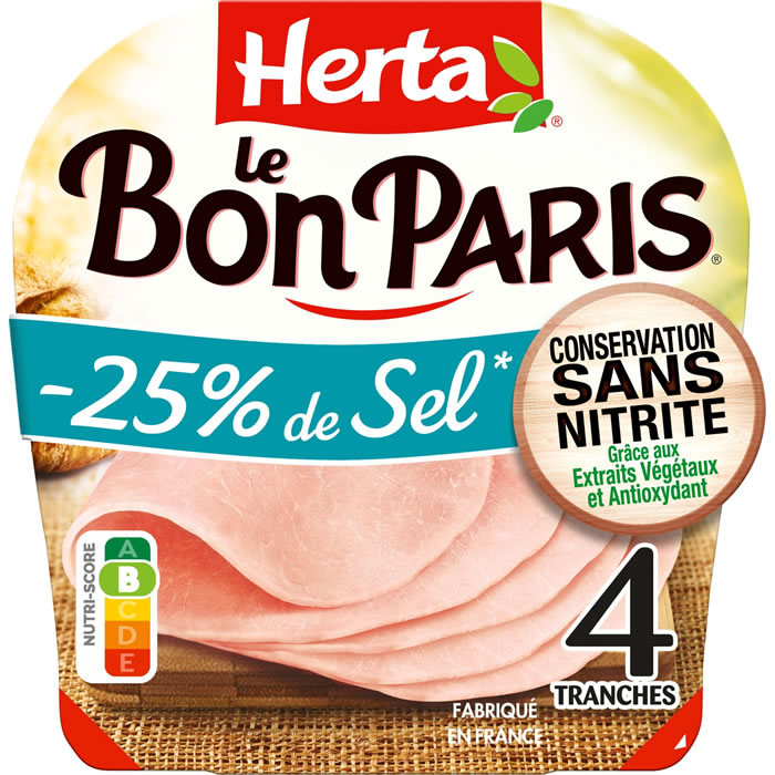 HERTA Le Bon Paris Jambon sans nitrite -25% de sel