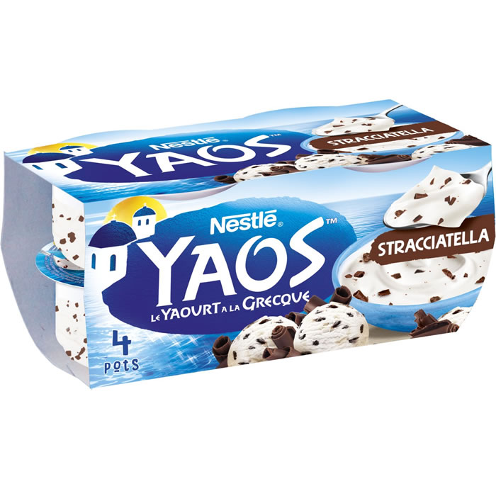Yaourts à la grecque au stracciatella – NESTLE Yaos 4 x 125 g