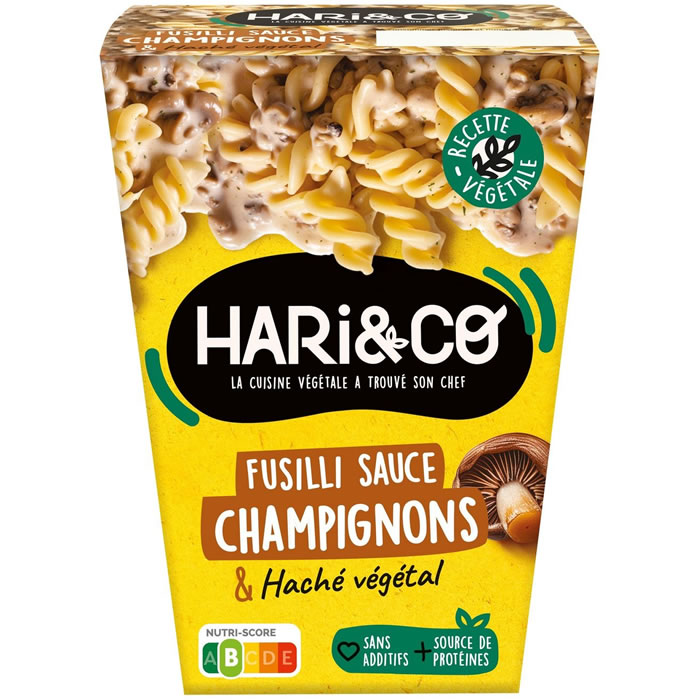 HARI & CO – Fusilli sauce champignons et haché végétal 300g