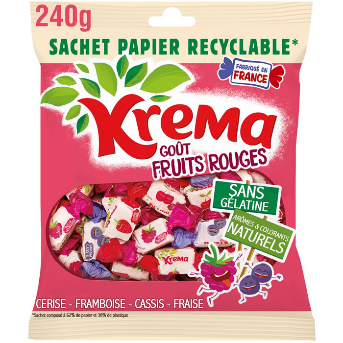 KREMA Bonbons tendres aux fruits rouges 240g