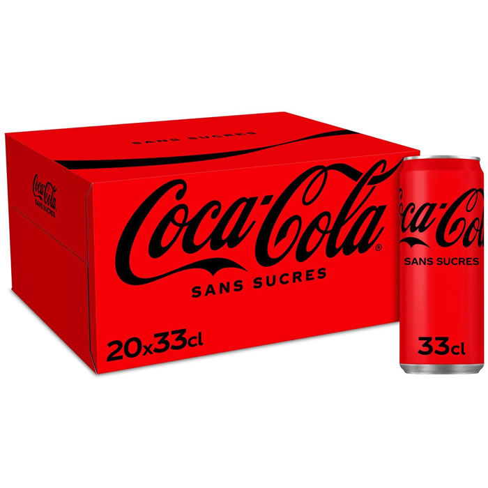 COCA-COLA – Boisson gazeuse aux extraits végétaux sans sucres 20 x 33 cl
