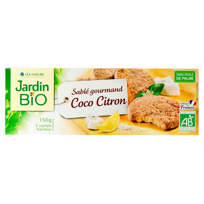 JARDIN BIO – Sablés au citron et coco bio – 150 g