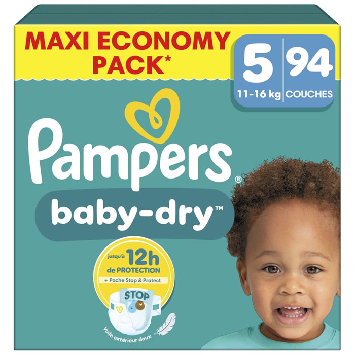 PAMPERS Baby-Dry – Couches taille 5 (11-16 kg) 94 couches