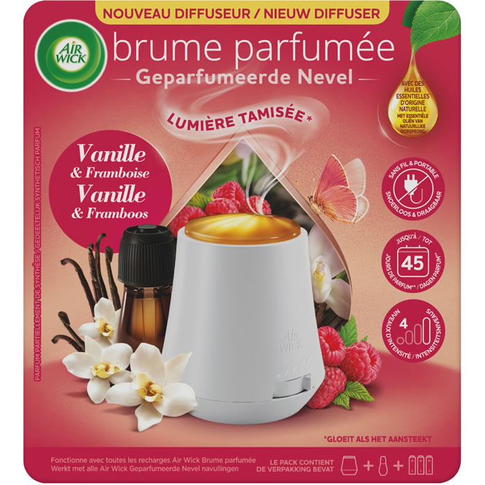 AIR WICK Brume Parfumée Diffuseur d’huiles essentielles vanille et framboise