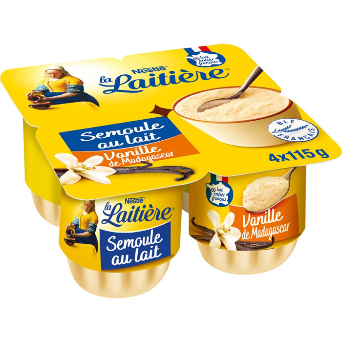 La Laitière – Semoule au lait à la vanille 4x115g