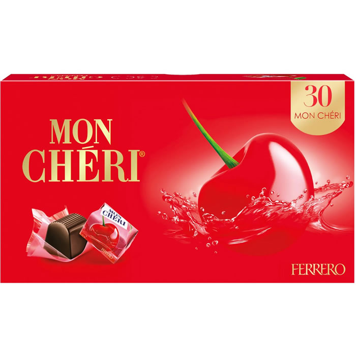 MON CHERI – Bouchées au chocolat noir fourrées à la cerise et liqueur 315g