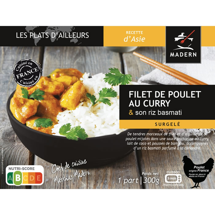 MADERN – Riz basmati et filet de poulet curry micro-ondes 300g