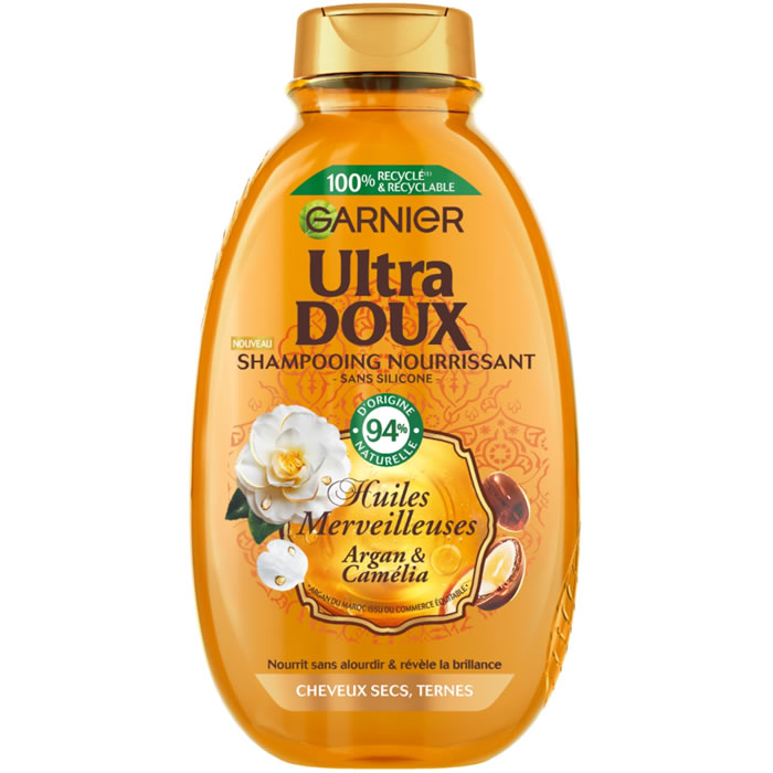 GARNIER Ultra Doux – Shampoing à l’argan et camélia 300 ml