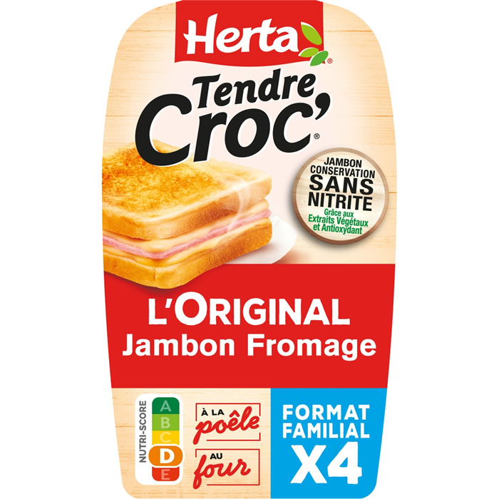 HERTA Tendre Croc’ – Croque-monsieur au jambon et fromage 400g