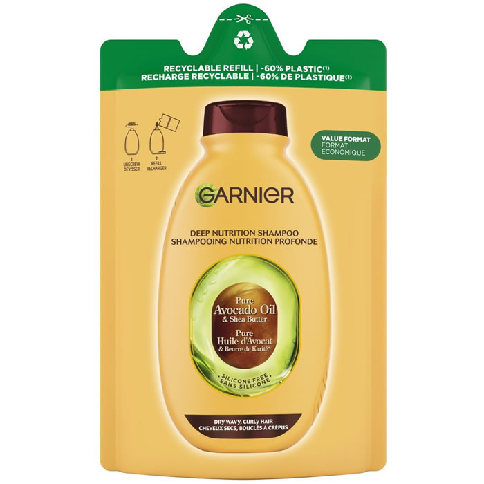GARNIER Ultra Doux – Recharge shampoing à l’huile d’avocat et karité 250 ml