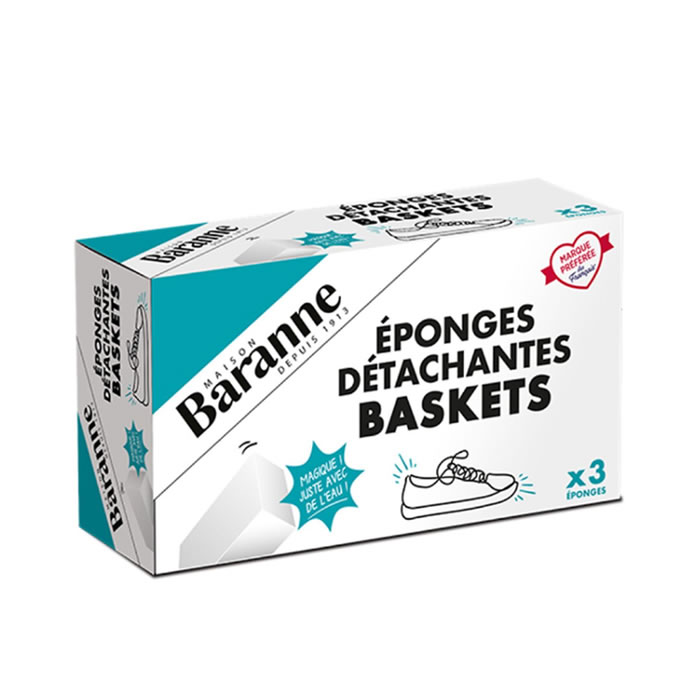 BARANNE Eponges nettoyantes et détachantes pour baskets x3