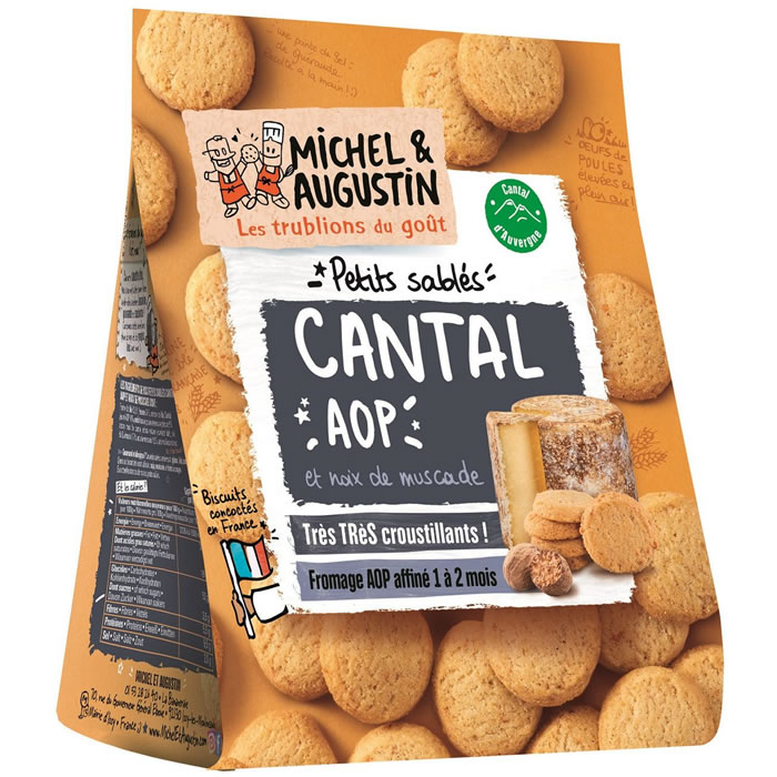 MICHEL & AUGUSTIN – Sablés salés Cantal AOP et pointe de noix de muscade 100g