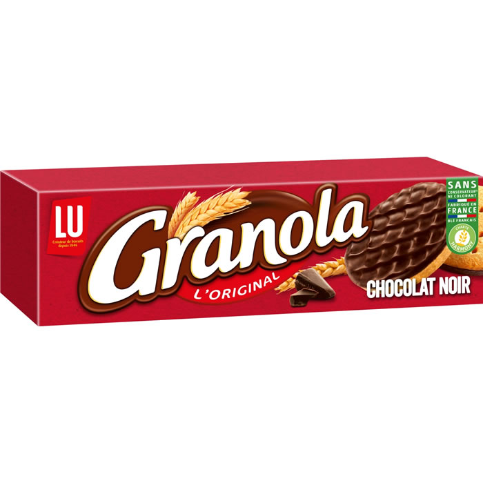 GRANOLA – Biscuits sablés nappés de chocolat noir 190 g
