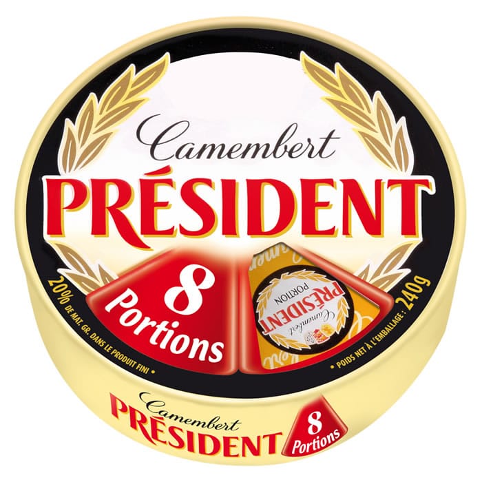 PRESIDENT – Camembert au lait pasteurisé en portions 8 x 30g