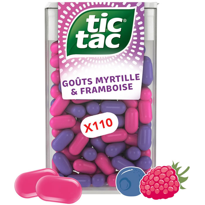 TIC TAC Pastilles myrtille et framboise 54g