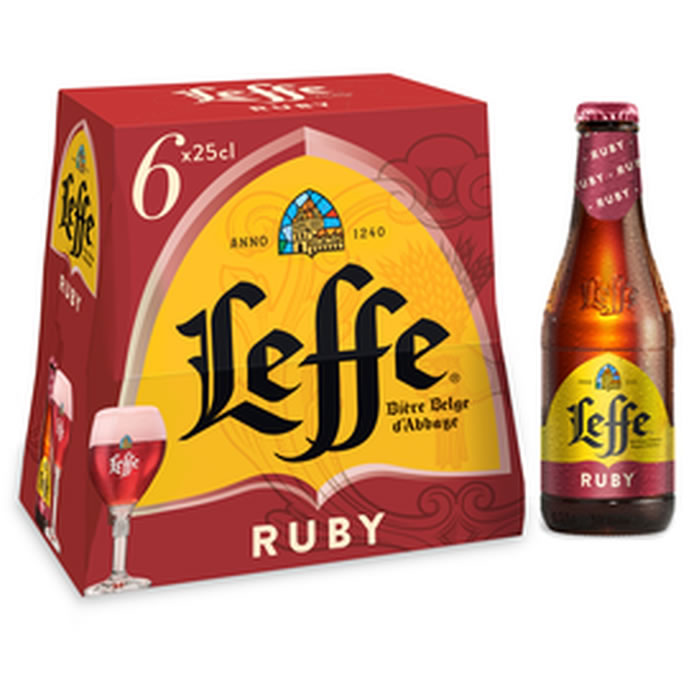 LEFFE – Bière Ruby aromatisée fruits rouges 6 x 25 cl