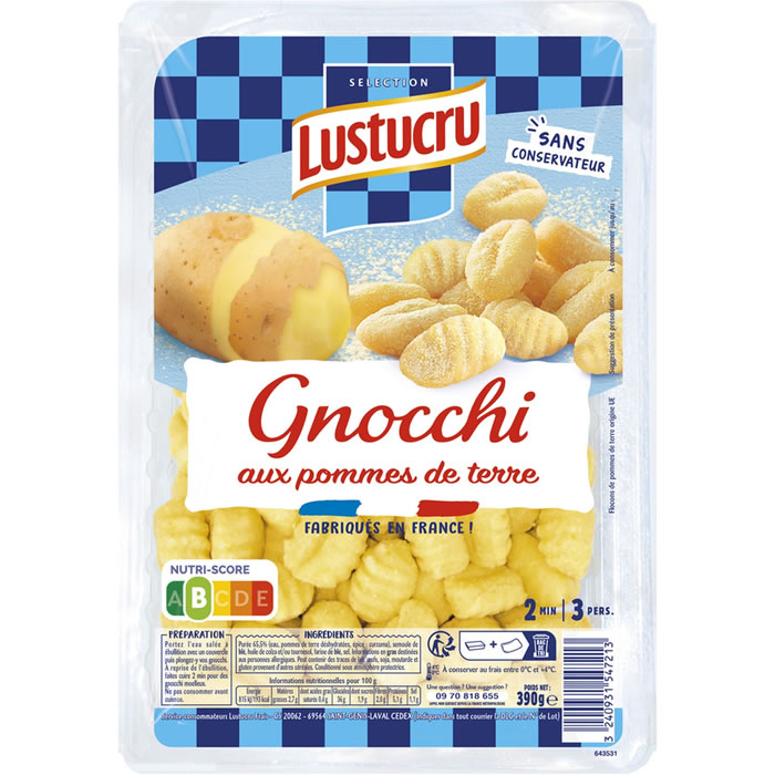 LUSTUCRU – Gnocchi de pomme de terre 390g