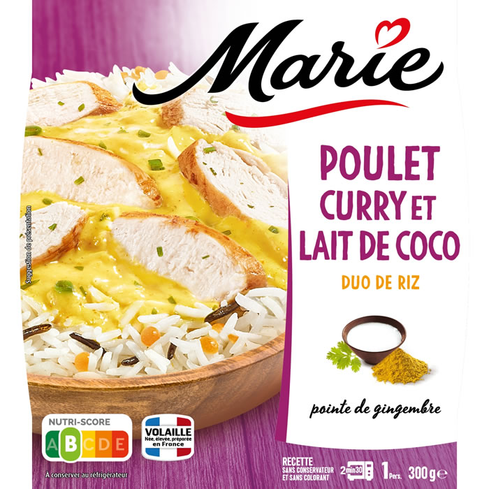 MARIE – Poulet curry et lait de coco 300g