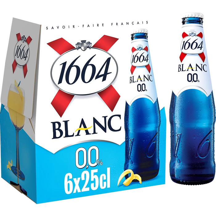 1664 – Bière blanche sans alcool aromatisée aux agrumes 6 x 25 cl