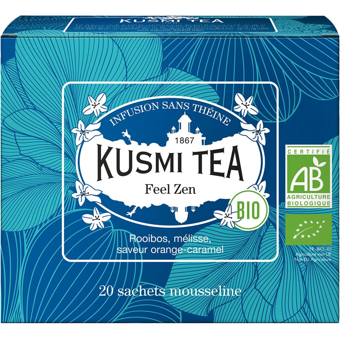 KUSMI TEA Feel Zen – Infusion rooibos, mélisse, orange-caramel bio (40g)