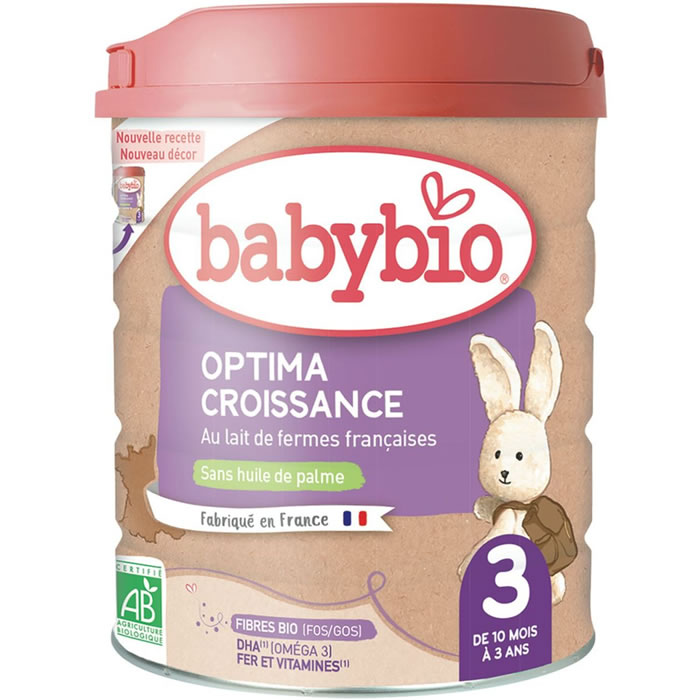 BABYBIO Optima – Lait de croissance en poudre 10/36 mois bio 800g
