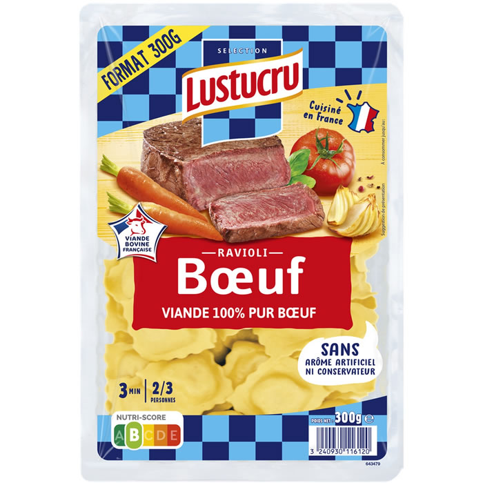 LUSTUCRU – Raviolis au Boeuf 300g