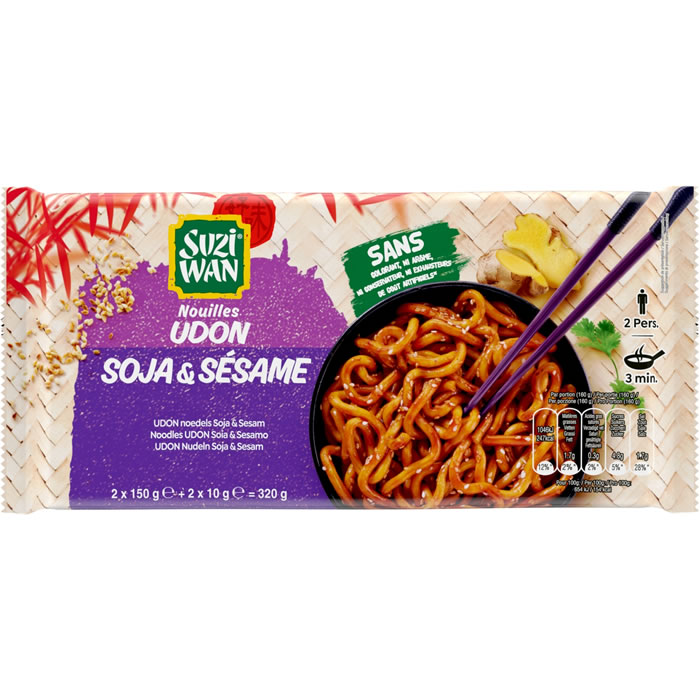 SUZI-WAN – Nouilles udon soja et sésame – 320 g