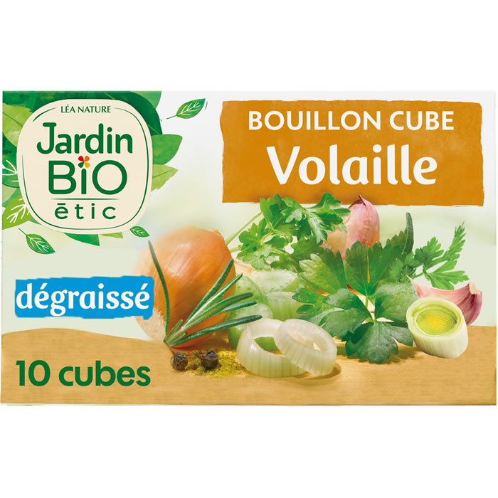 JARDIN BIO Étic – Bouillon de volaille dégraissé en cube bio – 100g