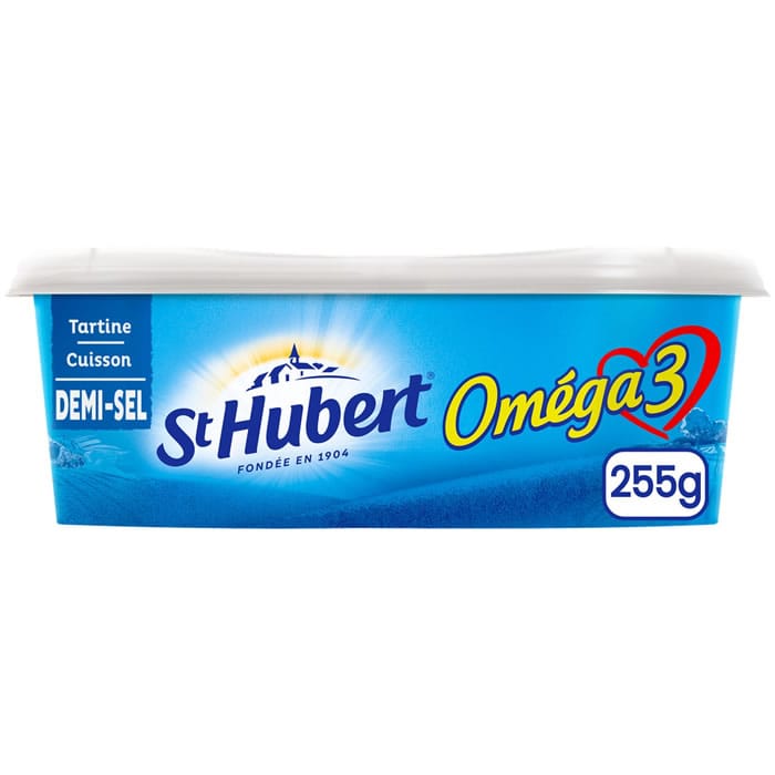 ST HUBERT Oméga 3 – Margarine demi-sel pour tartine et cuisson – 255g