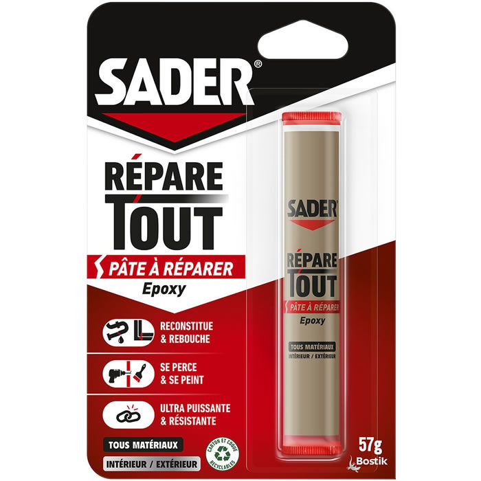 SADER Répare Tout Pâte à réparer époxy pour tous matériaux