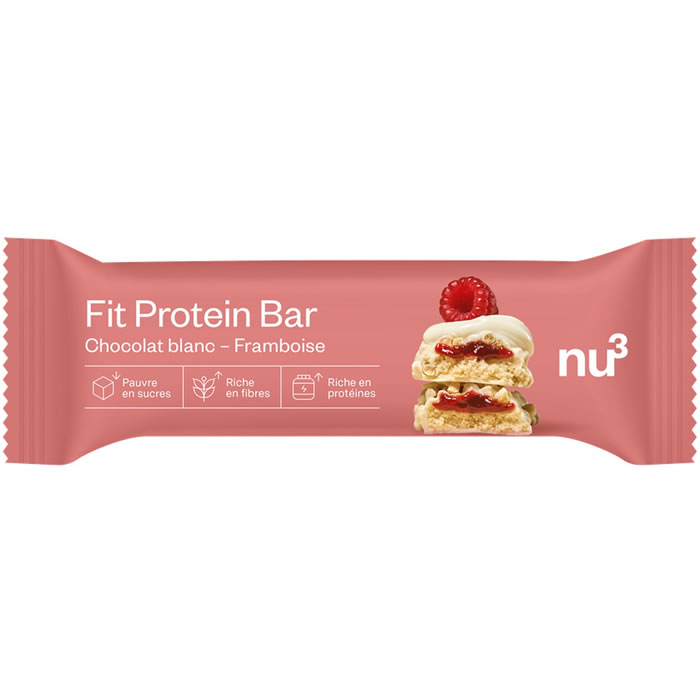 NU3 – Barre protéinée chocolat blanc & framboise (55g) 55 g
