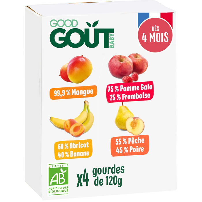 GOOD GOUT – Desserts de fruits 4 x 120 g
