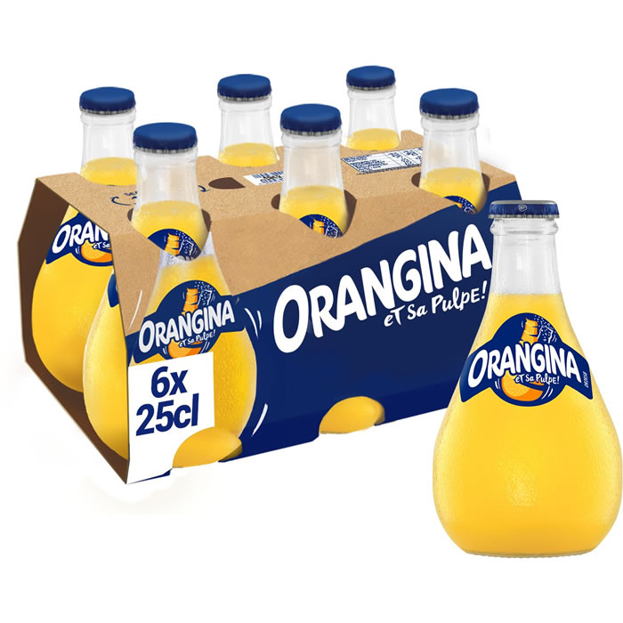 ORANGINA – Boisson gazeuse à la pulpe d’orange 6 x 25 cl