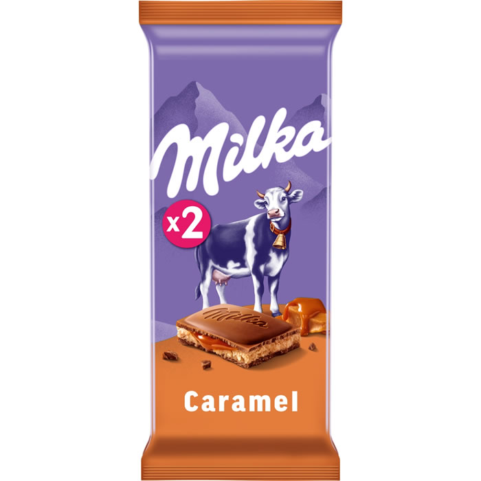 MILKA – Tablette de chocolat au lait au caramel 2x100g
