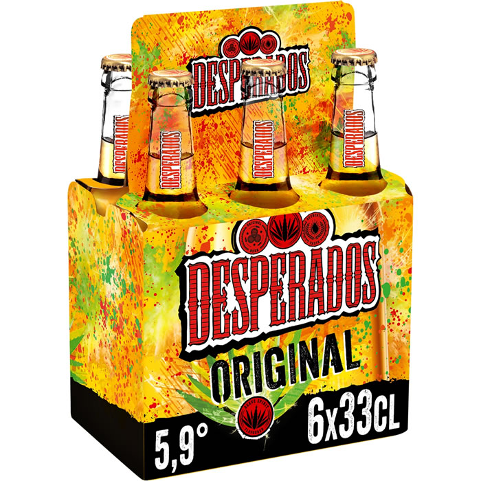 DESPERADOS – Original Bière aromatisée au spiritueux à base d’agave 6 x 33 cl