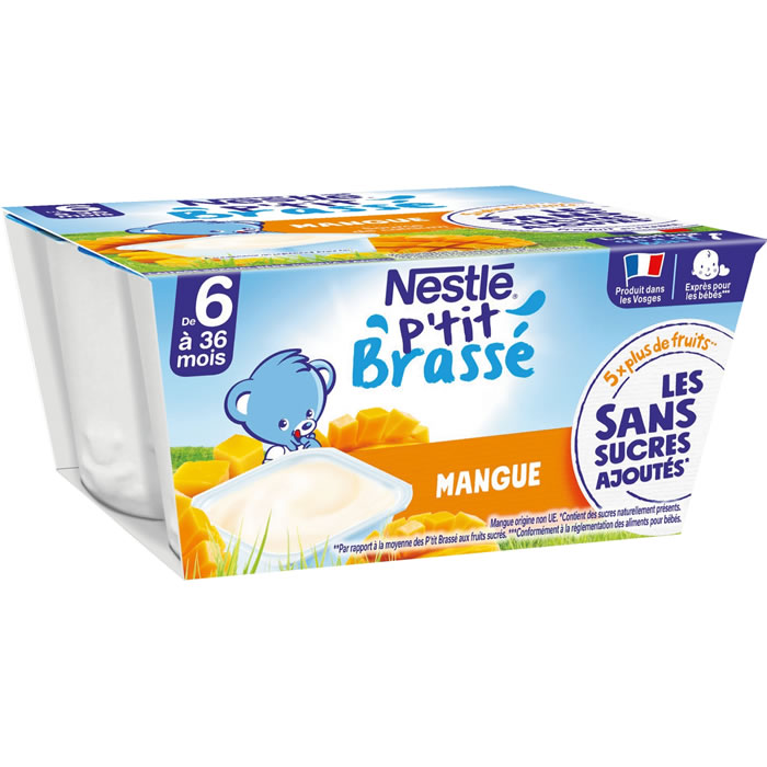 NESTLE P’tit Brassé – Dessert à la mangue 4 x 90 g