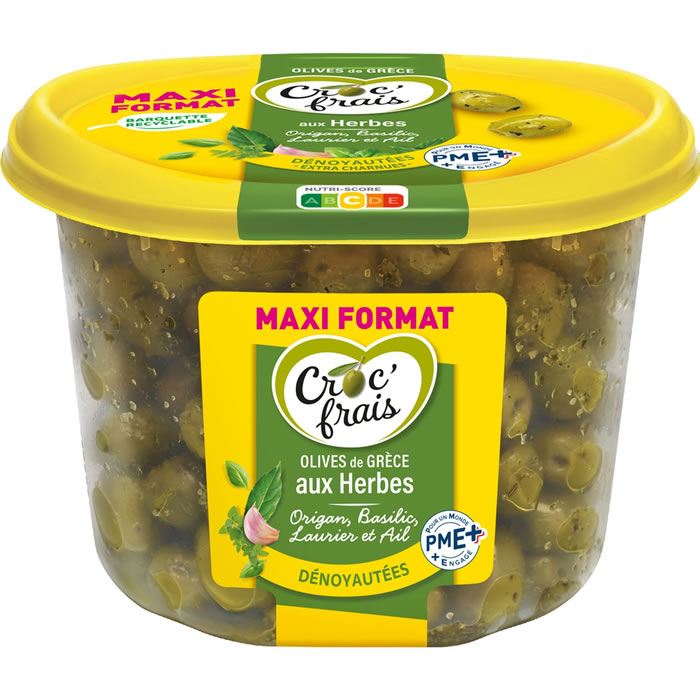 CROC’ FRAIS – Olives de Grèce dénoyautées aux herbes 500 g