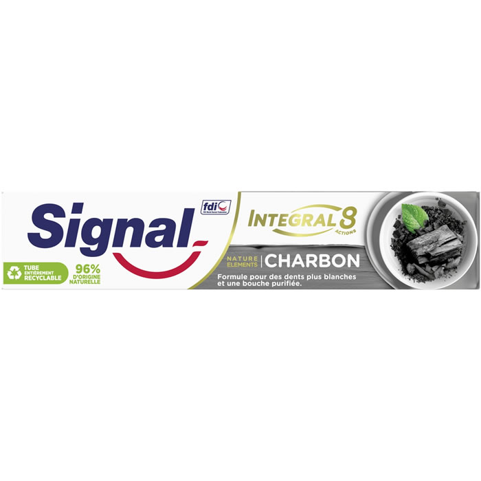 SIGNAL Intégral 8 – Dentifrice blancheur et détox au charbon 75 ml