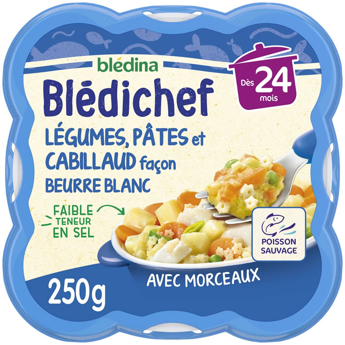 BLEDINA Blédichef – Légumes pâtes et cabillaud 250 g