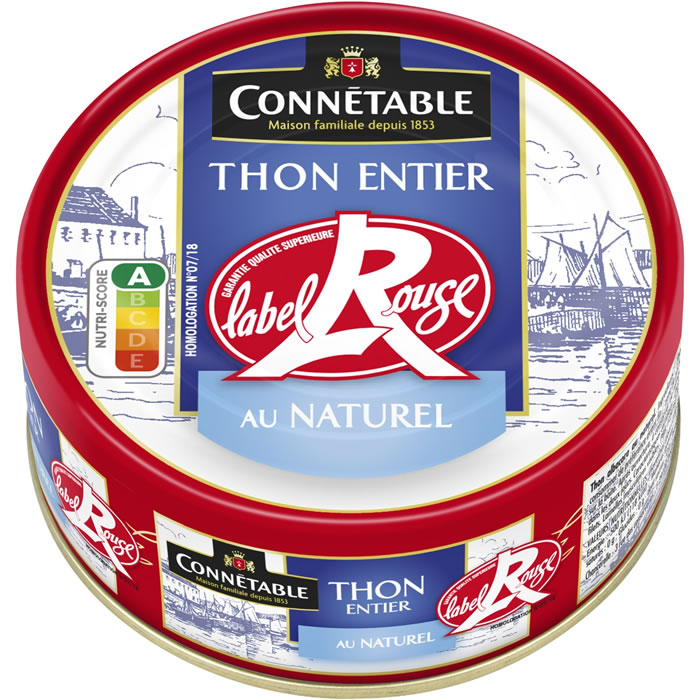 CONNETABLE – Thon entier au naturel MSC label rouge 112 g