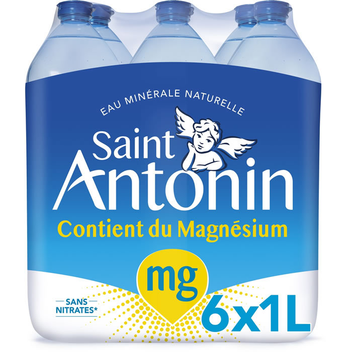 SAINT-ANTONIN – Eau minérale naturelle riche en magnésium 6 x 1 L