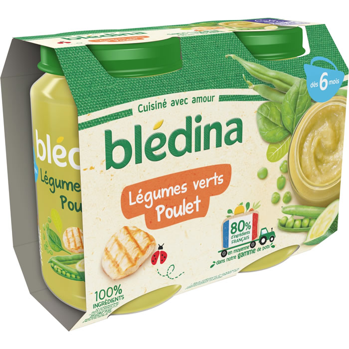 BLEDINA – Légumes verts et poulet dès 6 mois 2 x 200 g