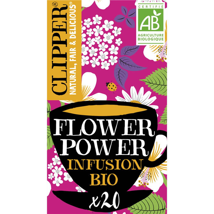 CLIPPER Infusion hibiscus, camomille et fleurs de sureau bio (35g)