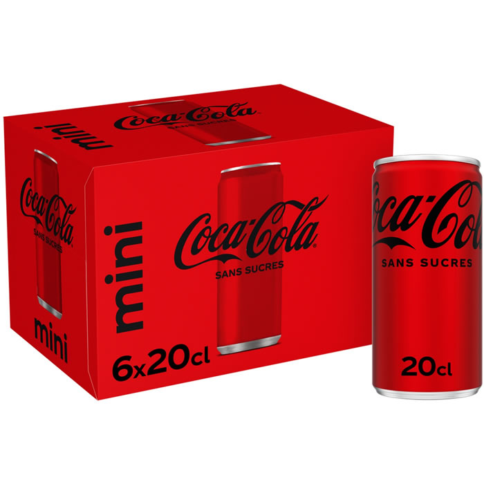 COCA-COLA – Boisson gazeuse aux extraits végétaux mini sans sucres 6 x 20 cl