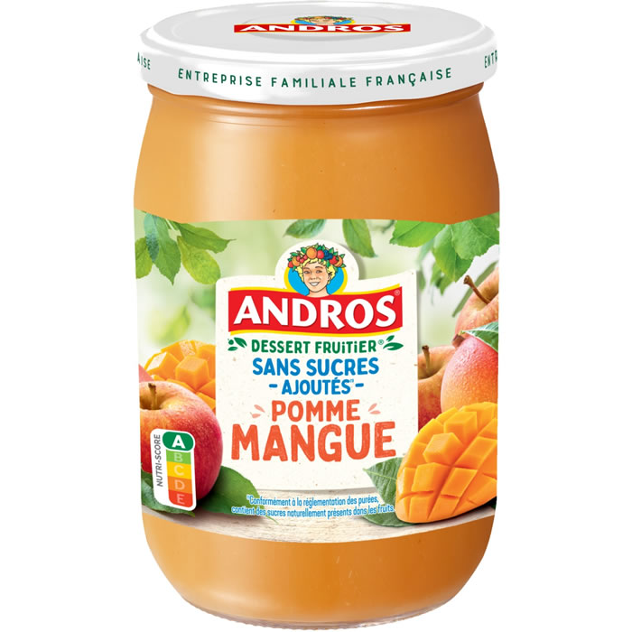 ANDROS – Dessert pomme mangue sans sucres ajoutés 650 g